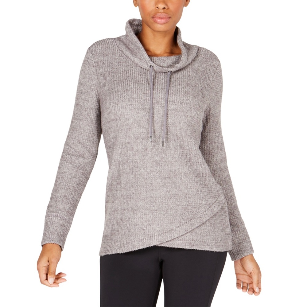 Ideology Gray  Long Sleeve Cowl Neck Sweater - Picture 5 of 5